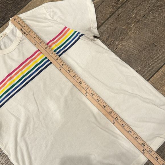 Marine Layer Women's Crewneck T Shirt Rainbow Cream Size M - Picture 3 of 9